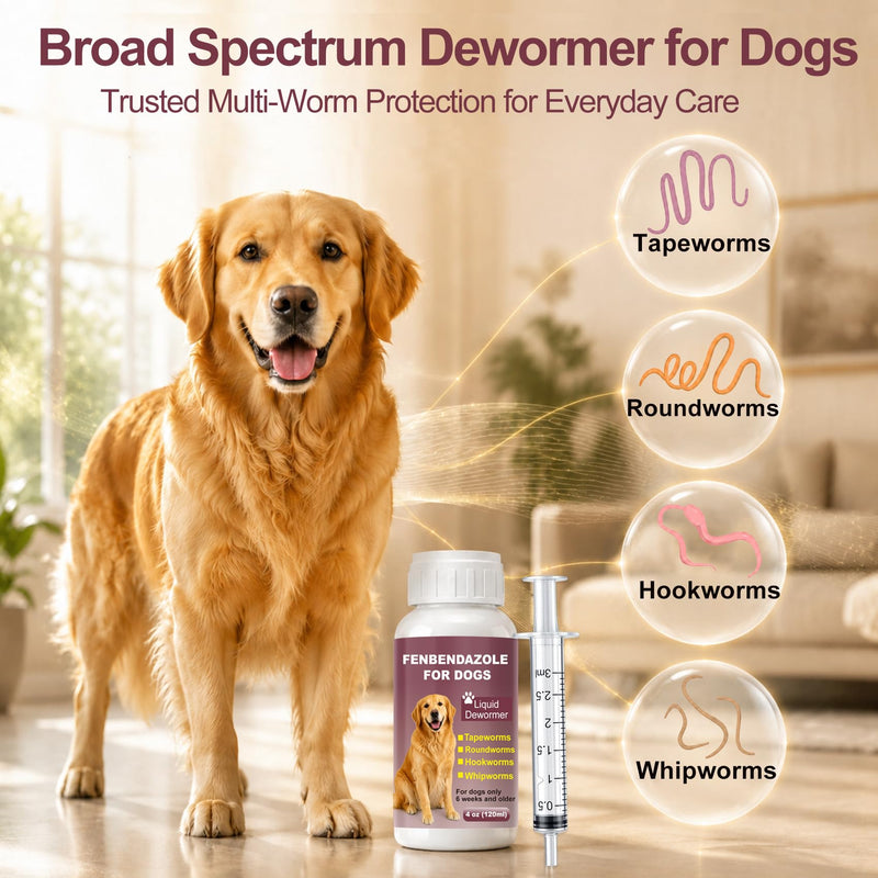 Dewormer for Dogs Fenbendazole Dog Dewormer for Tapeworms, Roundworms, Hookworms and Whipworms