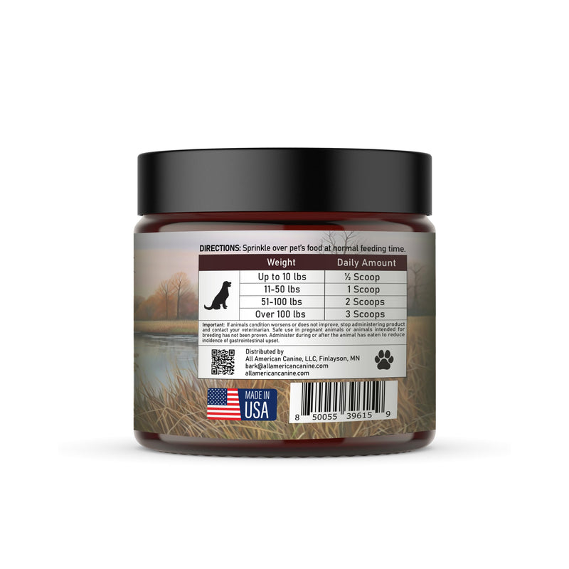 All American Canine Multivitamin Powder - Glucosamine & Chondroitin for Joint Health, Digestive Enzymes & Probiotics for Immunity, Skin & Coat, Beef Flavor 90 Servings