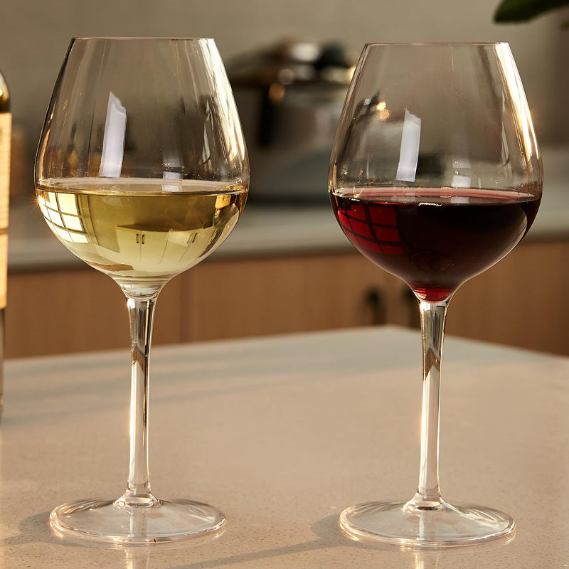 MICHLEY Unbreakable Stemmed Wine Glass 100% Tritan Plastic Dishwasher available Glassware 15 oz, Set of 6 Red Bordeaux 6 Count (Pack of 1)