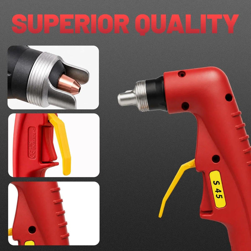 A set Plasma Torch Head Body Replacement fits Harbor Freight Chicago Electric PP2017 95136 97994 91814 60767 62204 62772 62771 plasma cutter parts (Red S45 Torch Head) Red S45 Torch Head
