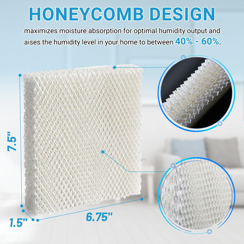 Lemige 6 Pack Humidifier Wicking HFT600 Filters T Compatible with Honeywell Tower Humidifier HEV615 HEV620, Compare to part HFT600T HFT600PDQ 6 Pack-White