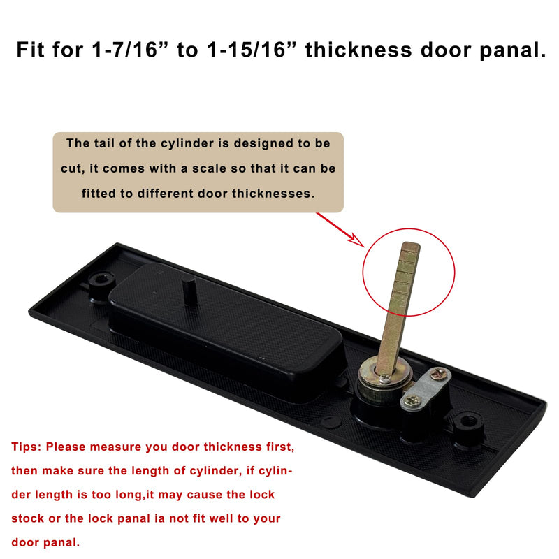 Hoconnie 6.3” Privacy Pocket Door Lock Hardware, Sliding Door Lock, Bathroom Mortise Lock, Invisible Furniture Hardware for 1-7/16” ~ 1-15/16” Thickness Door Matte Black 6.3''-Keyless