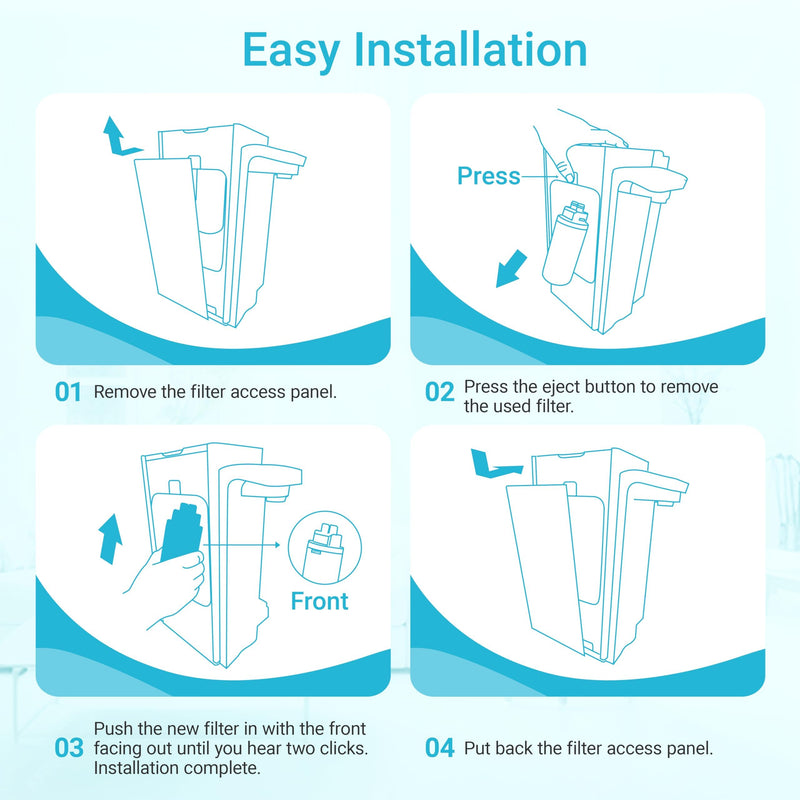 AQUA CREST CF48 Water Filter Replacement for Brita® Hub Instant Powerful Countertop Water Filter System, 87340, 87344, CTO1, 1 Year Supply, Reduces 98% of Chlorine, 2 Pack (Packaging May Vary)