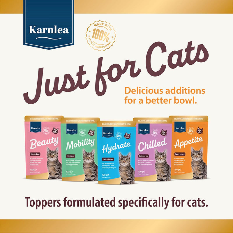 Beauty for Cats 100g | Skin & Coat Supplement for Cats | Omega 3 for Cat | Less Moulting & Shedding | Dry, Dull Coat | Tasty Topper | Fussy Eaters | Itchy Cats & Immunity | Salmon Oil Alternative Beauty