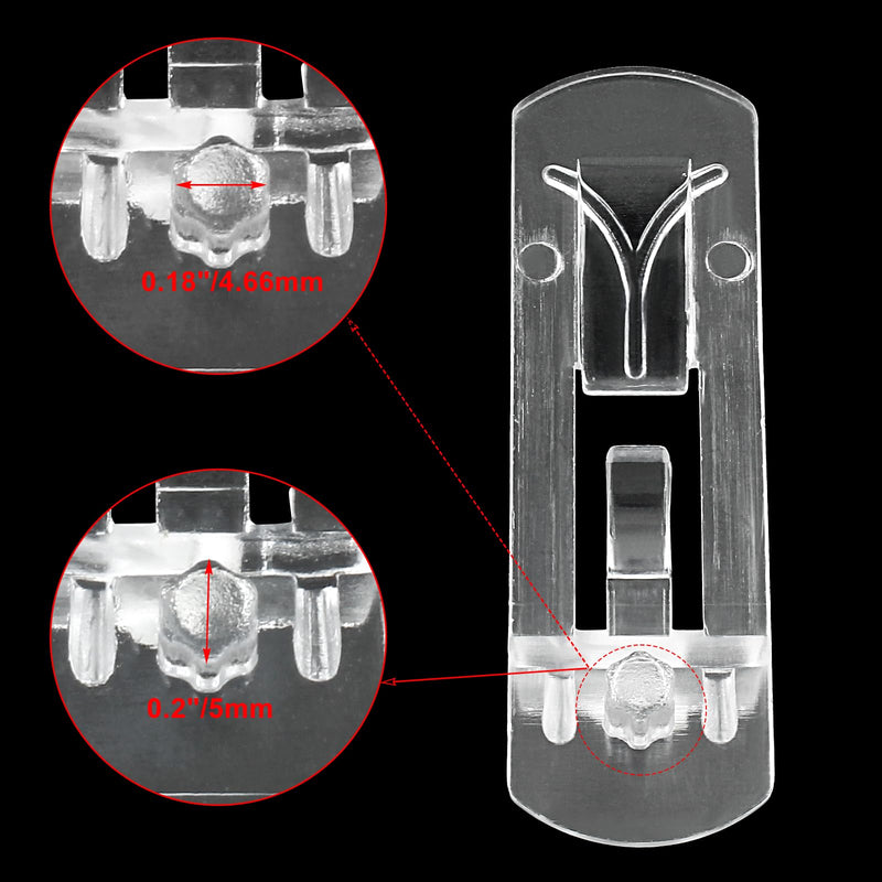 20 Pcs Plastic Locking Shelf Pins 5mm, 3/4” Clear Plastic Locking Shelf Support Peg Clips for 5mm Diameter Peg Hole & 3/4 Inch Cabinet Shelf 5mm - 3/4 20Pcs