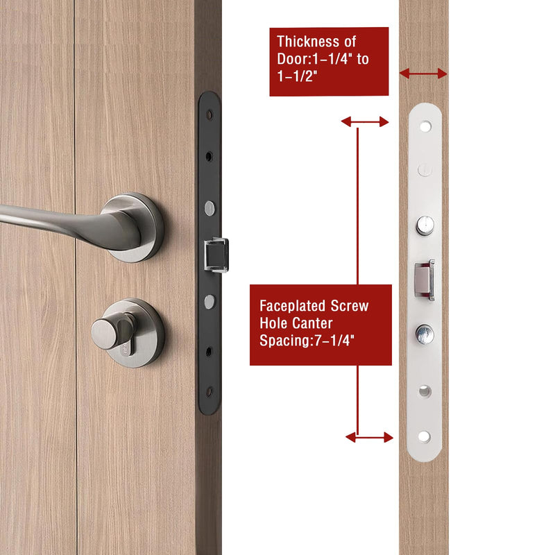 Storm Door 2 Point Bolt Mortise Lock Body,Replacement Fit Pella Storm Door Handleset Part,White Face Plate