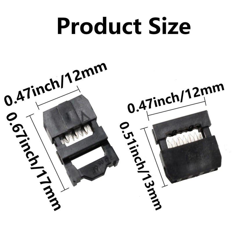 20PCS FC-6P 2.54mm IDC Cable Female Connector, Dual Rows IDC Sockets for Flat Ribbon Cable