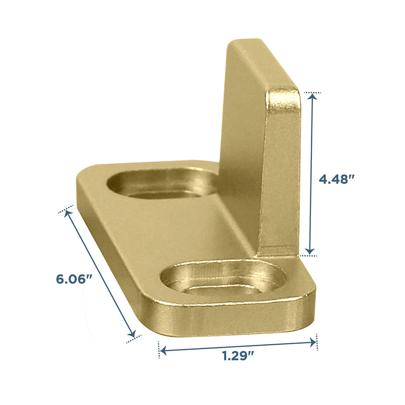 National Hardware N700-113 Interior Sliding Barn Door Hardware Double Floor Guide, 1 3/4 in, Brushed Gold 1 Count (Pack of 1) - NewNest Australia