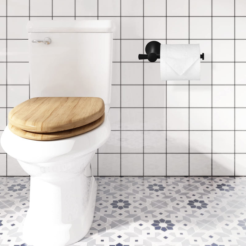 PARLOS Brass Toilet Paper Holder Tissue Roll Hanger for Bathroom & Kitchen Wall Mounted with Screws, Matte Black