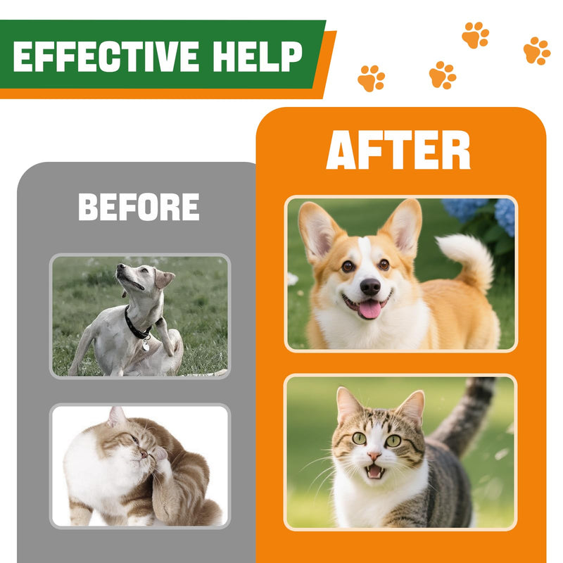 Natural Oral Flea and Tick Prevention for Dogs and Cats, Bacon Flavor Liquid Drops with Multivitamin-Flea and Tick Treatment and Defense Supplement for Pets of All Breeds and Ages