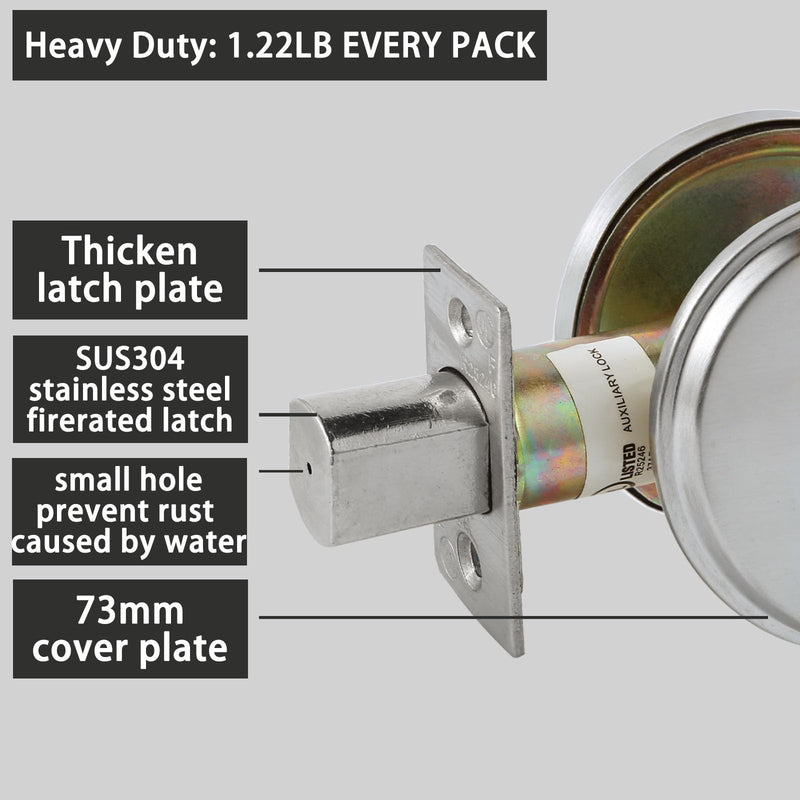 in-Use/Vacant Commercial Deadbolt, Heavy Duty Satin Chrome Grade 2 Privacy Indicator Deadbolt for Bathroom/Office, UL3 Hour Fire Rated, Left&Right Handed, 2 3/4" Backset 1