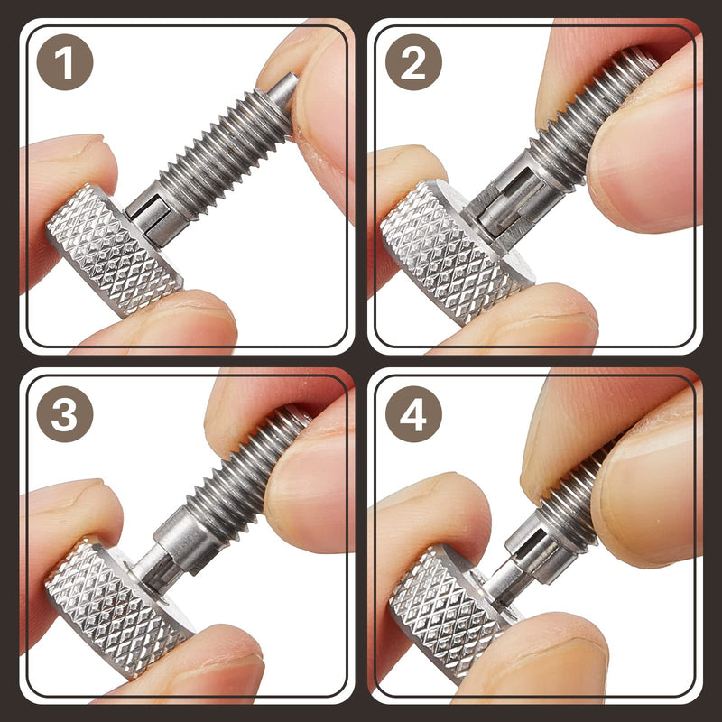 Hand Retractable Spring Plunger with Knurled Handle M6 Quick Release Pins, 1/4''-20 Thread Size 0.500'' Thread Length, No Patch (Silver,4 Packs) Silver 4