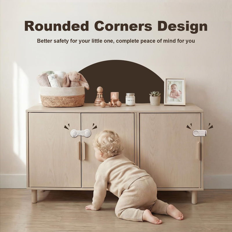 Baby Proofing Kit, 45 Pack Child Safety Pack – Cabinet & Drawer Locks, Corner Guards, Outlet Covers, Universal Safety Straps, U-Shaped Locks, Door Stopper，Keep Your Child Safe at Home