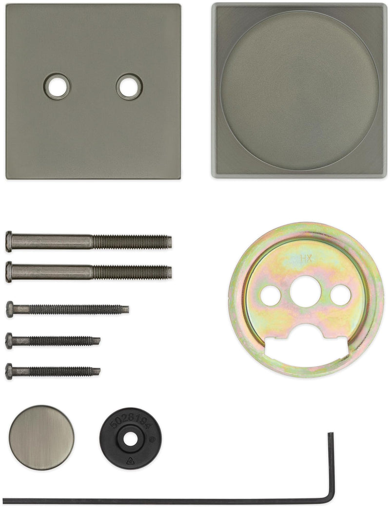 Kwikset 973PSKSQT-15 Dummy Interior Pismo Knob Trim with Square Rose Satin Nickel Finish