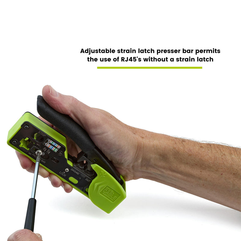 trueCABLE Crimp Tool for Pass Through RJ45 - All-in-One Ethernet Crimper, Cutter, Stripper - Works with Cat5e, Cat6, Cat6A Shielded and Unshielded Connectors trueCRIMP_V3