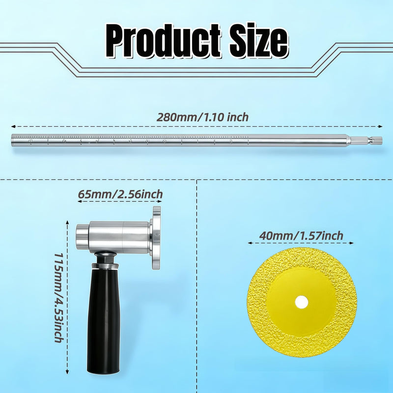Inside PVC Pipe Cutter, 7" Adjustable Cutting Depth for 1-1/2" to 8" Pipes, w/6 Diamond Cutting Wheels & Saw Tooth Blades & Handle, 1/4" Hex Shank Pvc Cutter Tool for Drills