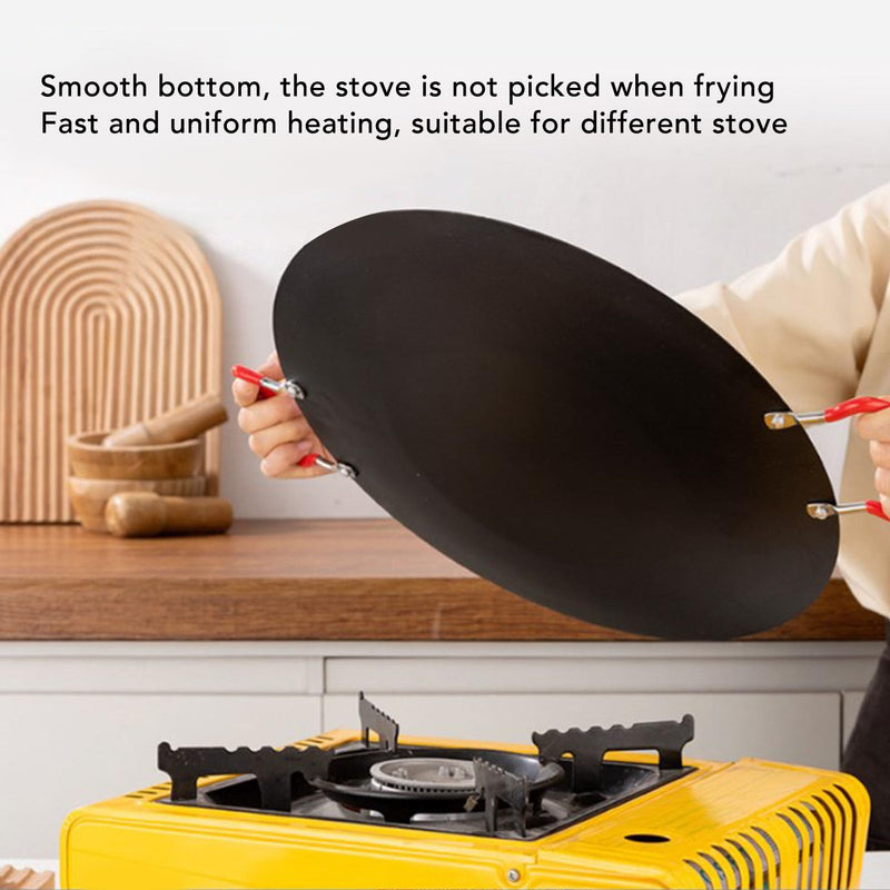 Non Stick Korean Grill Pan, Round BBQ Griddle Pan with Silicone Handle Design, High Temperature, Suitable for Camping, Outdoor Barbecue (Small 70 X 55 X 45cm / 27.6 X 12.6" x 12.2" x 3.1"