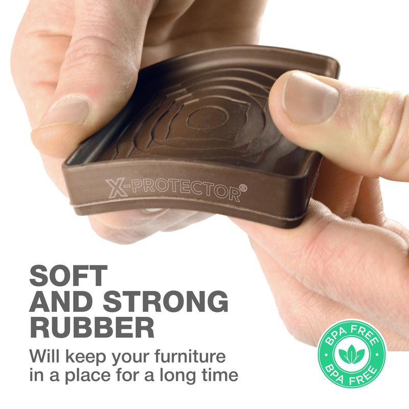 Furniture Cups X-PROTECTOR – 3" Caster Cups 8 PCS – Premium Furniture Coasters – Ideal Bed Stoppers – Non Skid Furniture Pads with a Perfect Design – Rubber Furniture Pads - Protect Any Flooring! 8 PCS 3" Brown