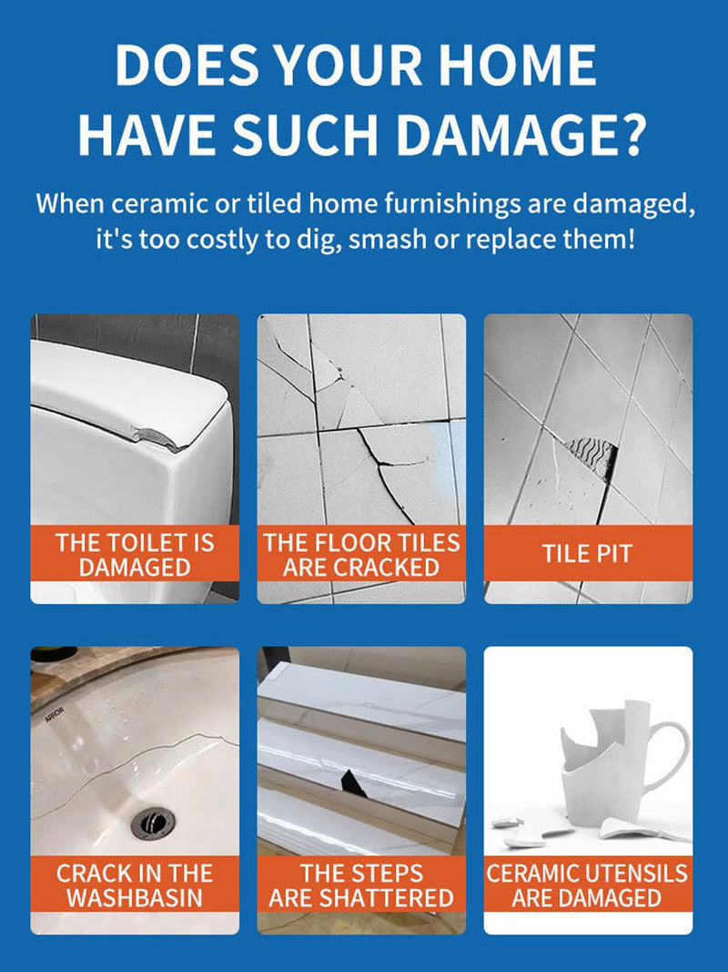 Tile and Granite Repair Kit, 2026 Upgraded Porcelain Tile Stone Crack Repair Kit (Color Match), Ceramic, Granite and Marble Repair Professional Kit for Kitchen Bathroom Balcony