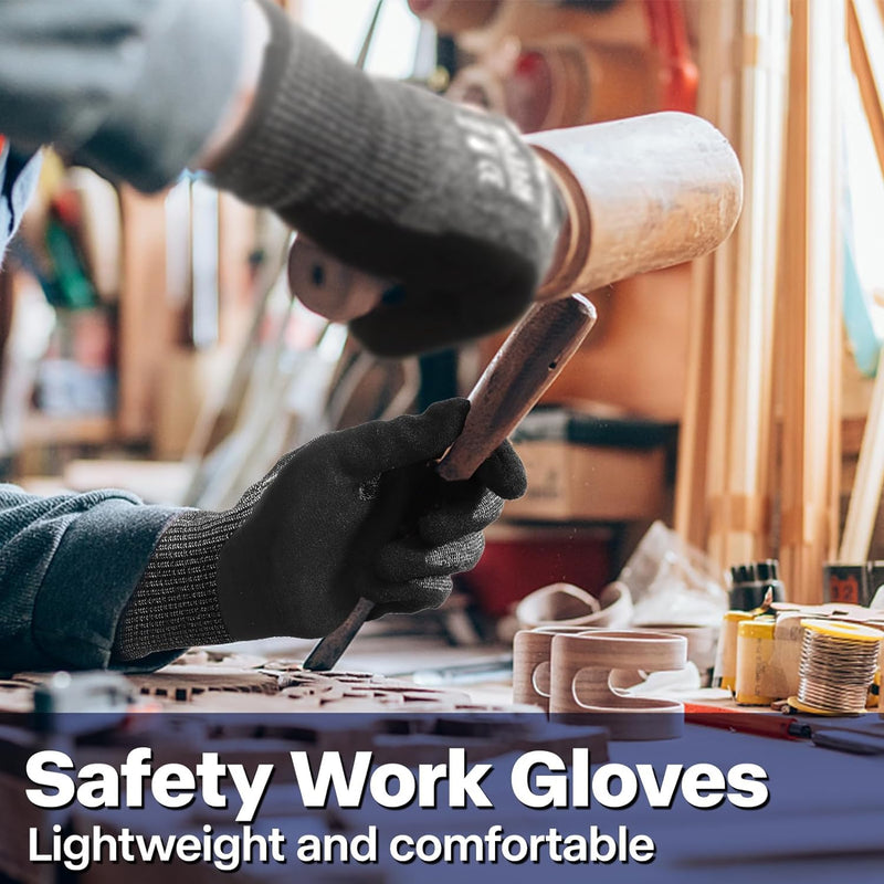 Schwer ProGuard Highest Level Cut Resistant Work Gloves PR3326 for Extreme Protection，ANSI A9 Cut Gloves with Reinforced Thumb, Non Slip, Breathable, Durable, Touch-screen, PFAS Free, Black 1 Pair（L） Large