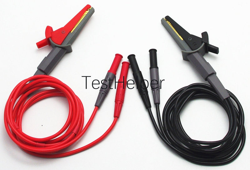 TL200 LCR Meter Tester 4 Four Wire Silicone Test Leads Lead Terminal Kelvin Clip Alligator with 4mm Banana Plug