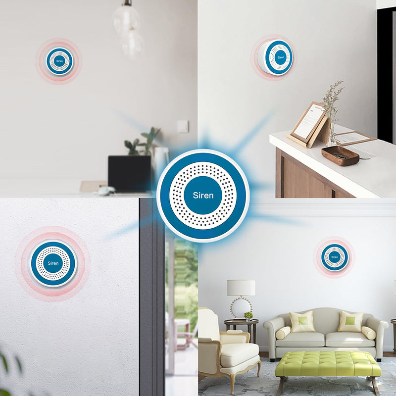 YBJ Alarm System for Home Security, Wireless Alarm System with 120dB, Motion Detector, Door Window Sensor, Remote Control, for Shop, Garage, House