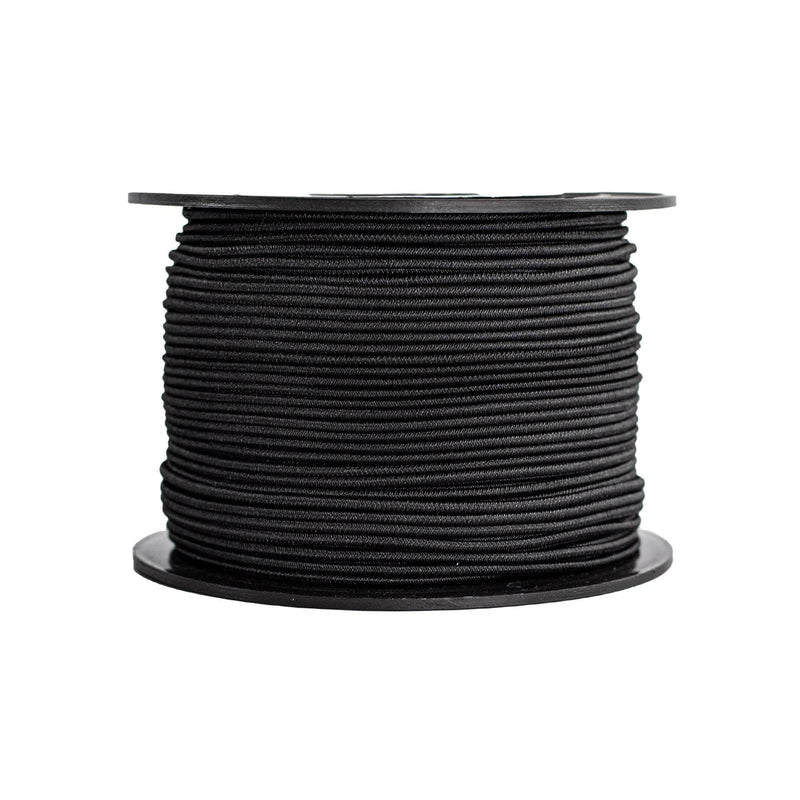 SGT KNOTS Diamond Grip Black Bungee Cord - 100% Stretch Elastic Cord and Absorbent Bungee Shock Cord for Camping, Kayak Deck, Crafting (3/32" x 100ft) 3/32 inch x 100 feet