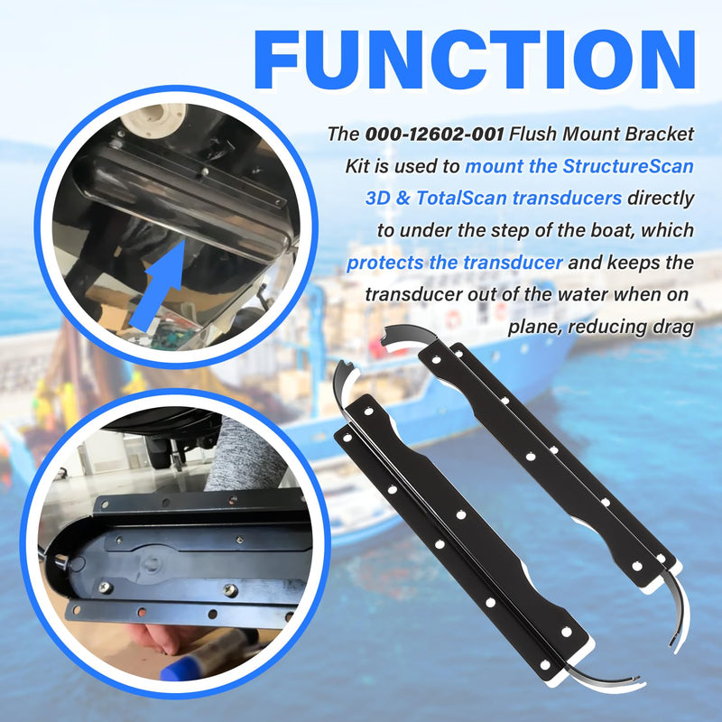 000-12602-001 Flush Mount Bracket Replace for Lowrance SS3D & TTLSCN Skimmer Flush Mount Fit for StructureScan 3D Skimmer Transducer & TotalScan Skimmer