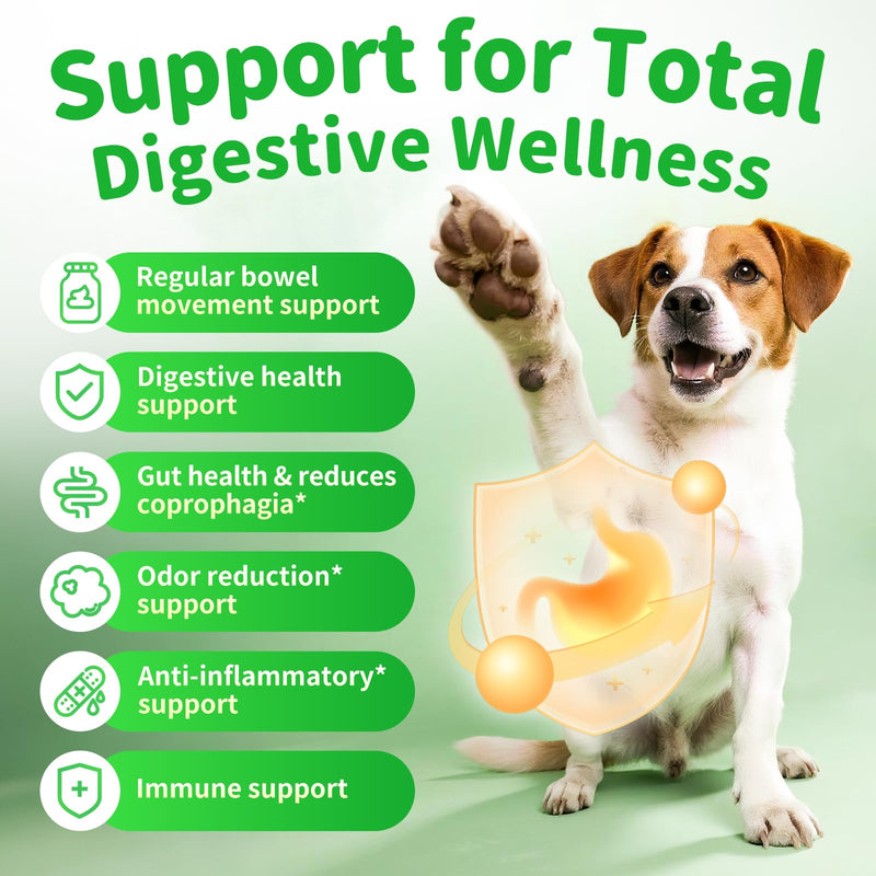 Dog Probiotics & Digestive Enzymes – Pumpkin Fiber Chews for Gut Health, Constipation& Upset Stomach Relief, Gas & Stool Support, Chicken Flavor Soft Chews – 90 Count 90 Count (Pack of 1)