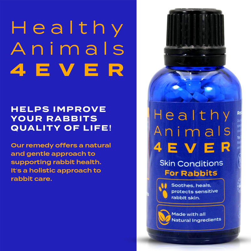 Healthy Animals 4Ever All-Natural Rabbit Skin Conditions Treatment | Homeopathic Rabbit Tablets for Itch-Free Comfort | 300 Count - PawsPlanet Australia