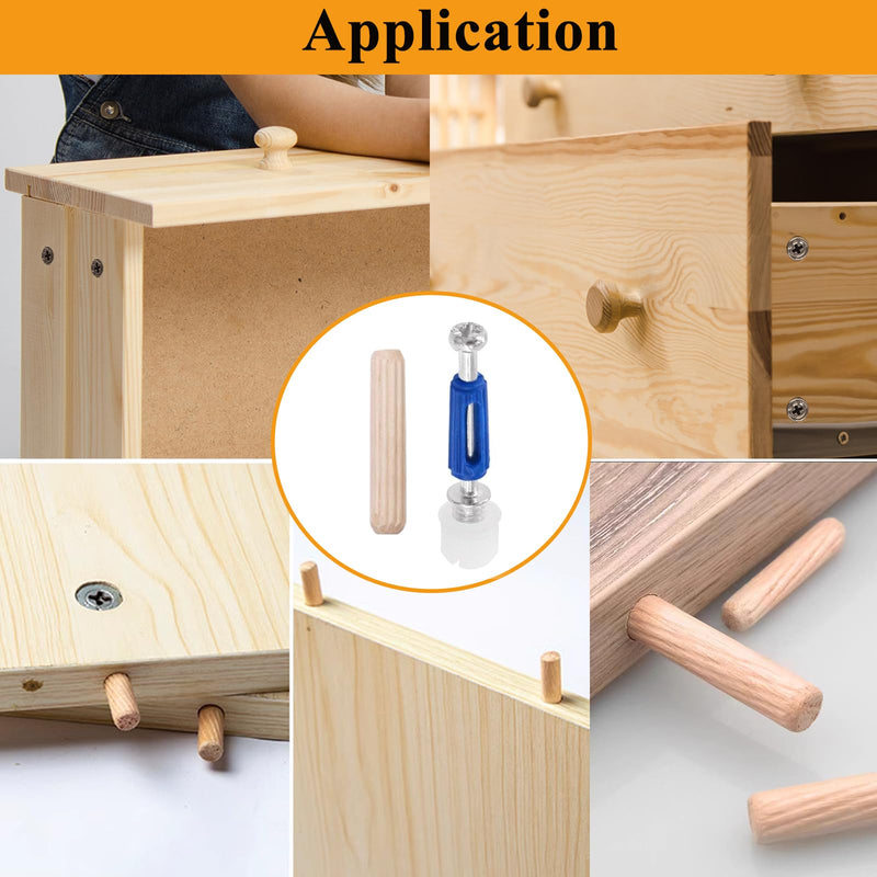 120PCS Cam Locks for Furniture,3-in-1 Eccentric Hardware Wheels,Furniture Cam Lock Fasteners,Multi-Size Nut & Bolt Wood Dowel Pins for Connecting and Repairing Furniture Assortment Sets