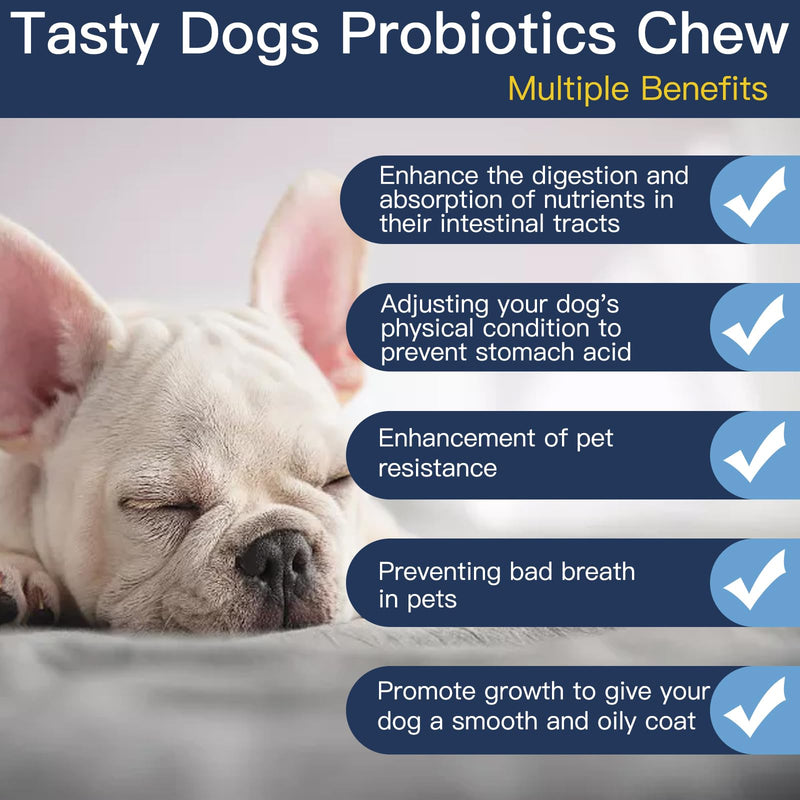 Probiotics for Dogs, Dog Probiotics for Yeast, Itchy Skin and Itchy Ears, Digestive Enzymes with Prebiotics for Digestive Health, Probiotic Chews for Dogs Support Immunity Health - (Chicken 60 Ct) Chicken Chicken-60 Chews