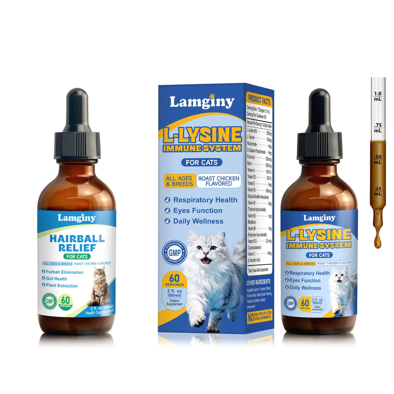 Hairball Relief for Cats & Lysine Drops for Cats