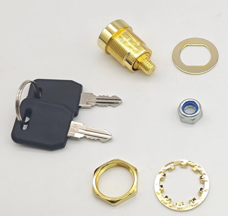 Armstrong Replacement Lock for Stack-On Safes, Brass Finish, Direct Replacement Key Lock for Current Stack-On and Sentinel Gun Cabinets, Weather Resistant with 2 Keys and Mounting Hardware