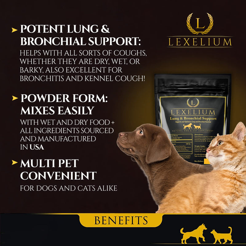Lung & Bronchial Supplement for Dogs and Cats - Provides Breathing Support & Keeps Lung Healthy – Optimizes Lung Function & Breathing - Easy to Mix Powder - 200G - PawsPlanet Australia