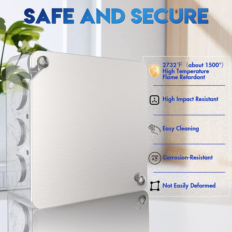 Metal Electrical Box Cover Plates, 4 Pcs Junction Box Covers, 4 Inch Square Flat Blank Electric Box Cover, Solid Cold Rolled Steel Outlet Box Cover for 4x4'' Square/Octagonal Box