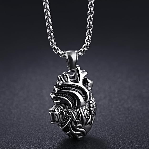 MYOSPARK Anatomical Heart Necklace 3D Human Heart Necklace Medical Gift Nurse Gift - NewNest Australia
