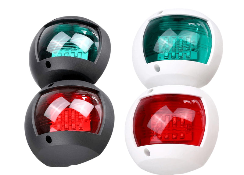 Pair of Boat navigation lights LED,MARINE LED Navigation Side Bow Lights Waterproof Running Lights For Marine Yacht Position Light Red & Green Parking Lamp (Black) Black -