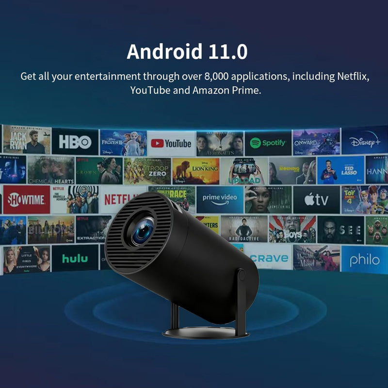 Smart Projector, Mini Projector 4K with WiFi and Bluetooth, Portable Projector with WiFi 6 & 5G, 180° Rotation, Auto Keystone, 35"-130" Display, Home Theater Video Projector