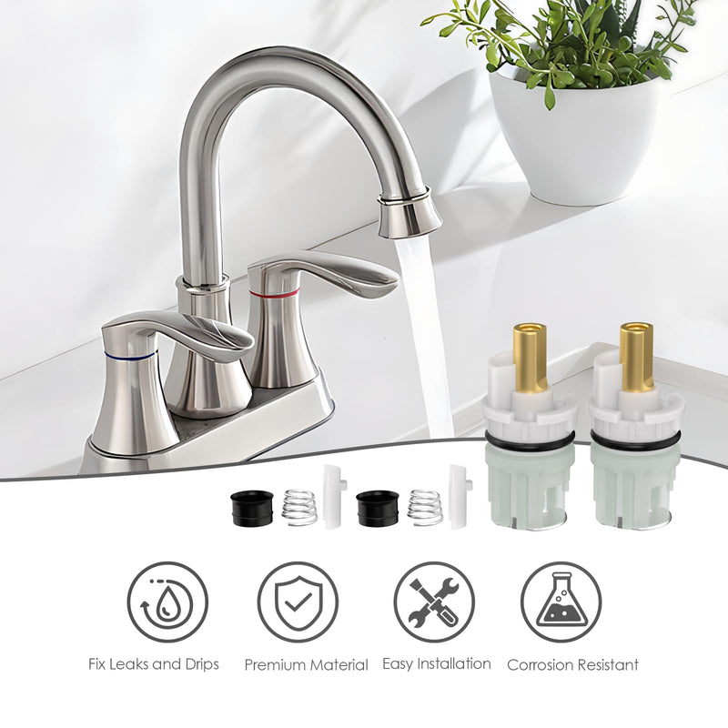 RP25513 Faucet Stem Replacement for Delta two handle Faucet Repair Kit Includes RP24096 Cartridge RP4993 Seat and Spring RP24097 Turn stop1/4, 4 pack