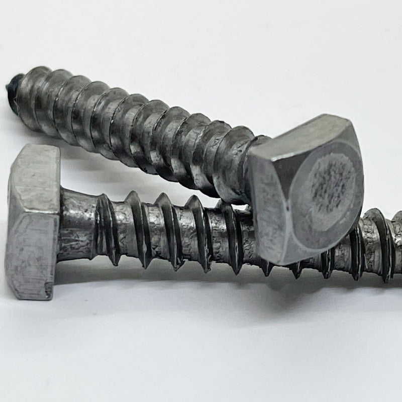¼” x 1.5” - Rustic Square Head Lag Wood Screws – Decorative Antique Metallic Square Drive Lag Bolts – Bare Metal - ¼ in x 1 ½ in - for Hinges, Cabinets & Doors (25, Screws) 25