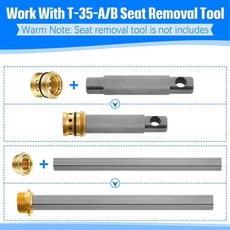 Enhon 1 Set Valve Rebuild Kit Replacement Compatible with Symmons Temptrol Valve, TA-10 Spindle Assembly, TA-4 Hot and Cold Seats, T-11 Washer, Fix Tub/Shower Valve Leak, Solid Brass