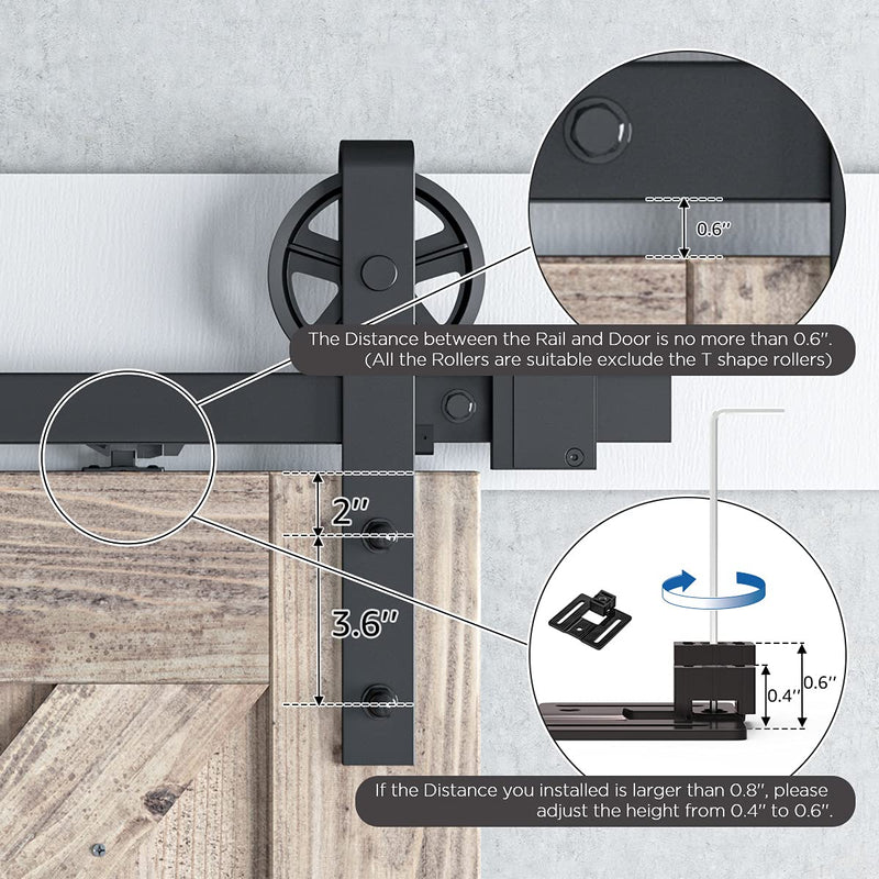 SMARTSTANDARD Barn Door Soft Close Kit, Matching 132-176 Pounds Single Door, Equipped with Spring Buffer Damper, Upgrade Hole-Free Version, 2PCS Heavy Weight