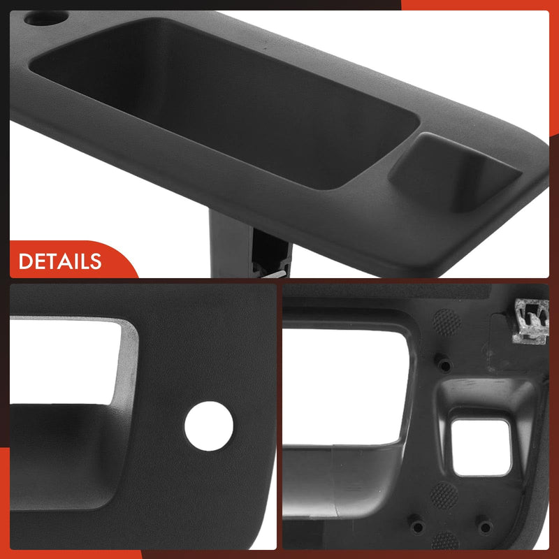A-Premium Tailgate Handle Bezel with Camera Hole & Keyhole Compatible with Chevy Silverado 1500 2009-2013, Silverado 2500 HD 3500 HD & GMC Sierra 1500 2500 HD 3500 HD, Textured Black
