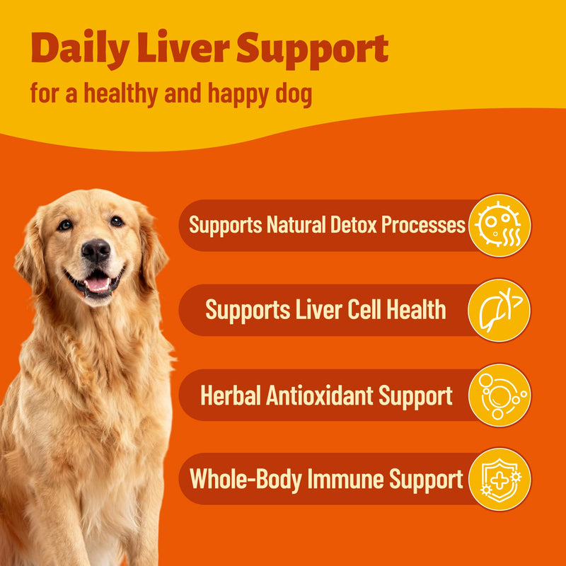 Liver Support for Dogs – Milk Thistle (with Natural Silymarin), Same, Turmeric (with Curcumin) for Liver Health, Antioxidant, Immune & Digestive Support & Gut Health - 330 Chews