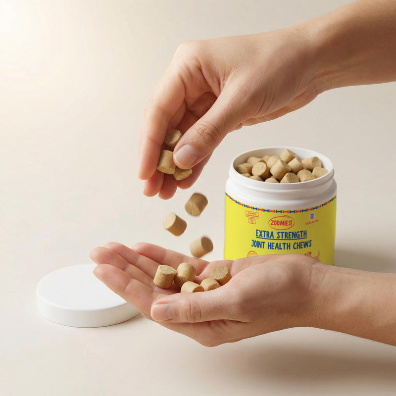 Zoomies Hip & Joint Supplement for Dogs - Soft Chews with Eggshell Membrane, Boswellia, MSM - Joint Support for Senior Dogs - Made in USA - 60 Chews 60 Chews (Pack of 1)