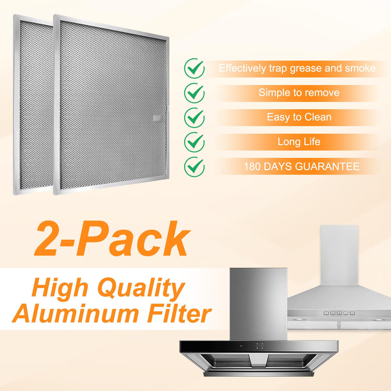 BPS1FA30 Range Hood Filters, 11-3/4" x 14-1/4" Aluminum Grease Range Hood Filter Replacement for 30-Inch Wide QS1 WS1 Series Range Hood, Replaces Broan 99010299 S99010299 Range Hoods (2-Pack)