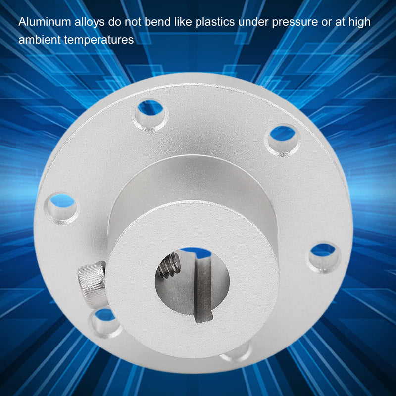 Oumefar 1/2in RC Key Hub Shaft Coupling Aluminum Alloy High Strength Motor Shaft Coupler Silver