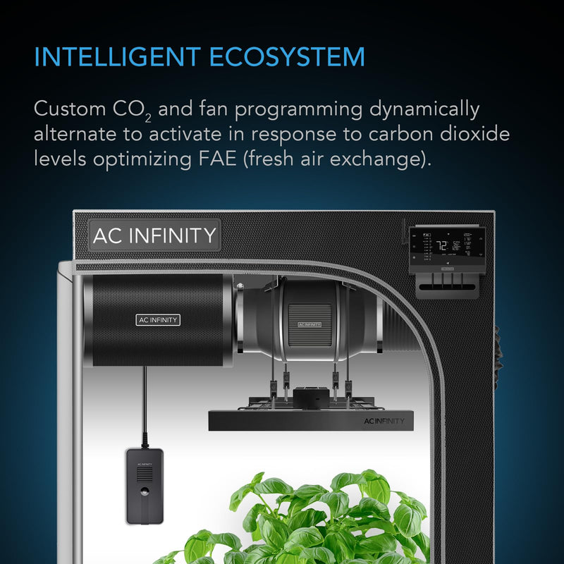 AC Infinity CO2 + Light Sensor, Environmental Sensor, Dynamically Assists Controller AI+ CO2 Data Tracking for Gardens, Grow Tents, Grow Spaces, with Smart Fan for Optimized FAE, Day Night Scheduling