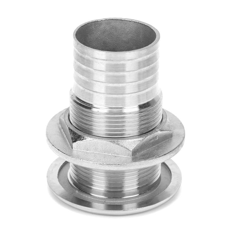 Tissting 316 Stainless Steel Thru Hull Fitting for Marine Boat Drainage - Hose Connector, Straight Drain Plug for Yacht, Sailboat, RV Water System 1-1/2 inch